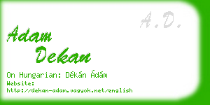 adam dekan business card